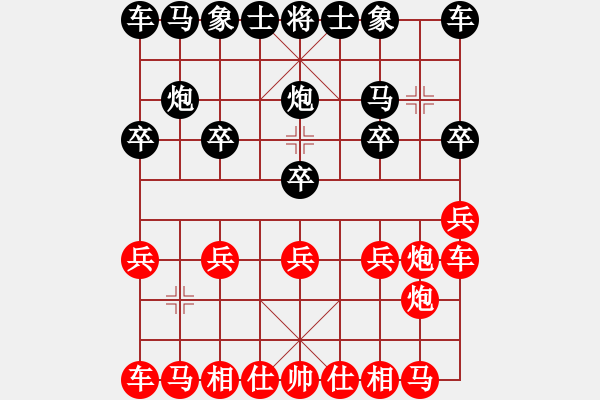 象棋棋譜圖片：12459局 A08-邊兵局-小蟲引擎24層 紅先勝 天天AI選手 - 步數(shù)：10 