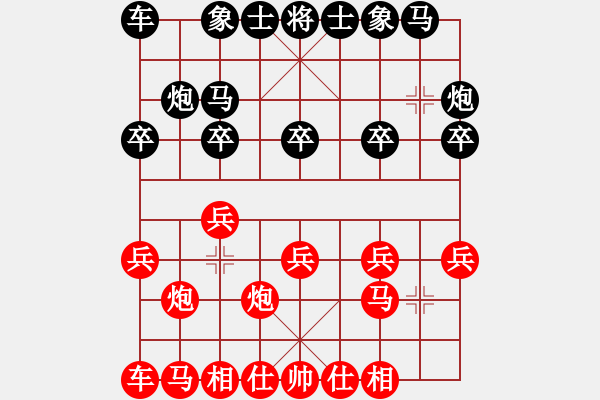 象棋棋譜圖片：過宮炮先勝歲月年輪：坐失進(jìn)炮叫悶得子良機(jī) - 步數(shù)：10 