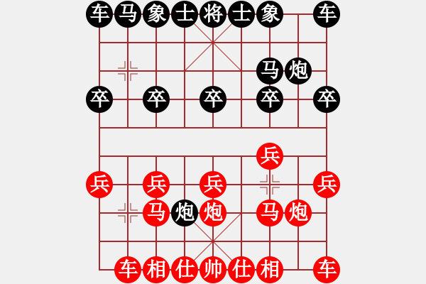 象棋棋譜圖片：熱血盟＊三少爺[紅] -VS- 熱血盟＊四少爺[黑] - 步數(shù)：10 