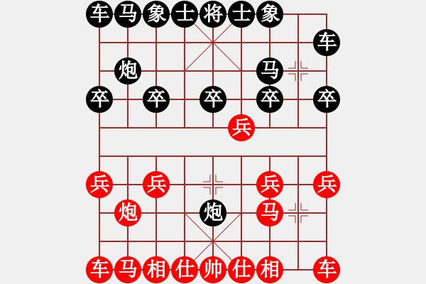 象棋棋譜圖片：龜背炮邊馬妙殺中炮急進(jìn)中兵（花醉譜第二十四局） - 步數(shù)：10 