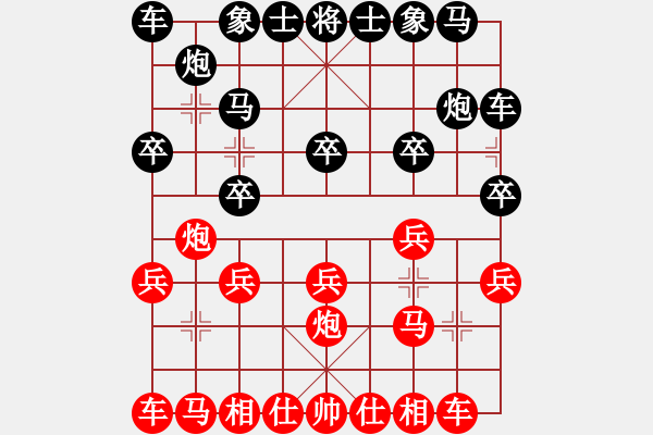 象棋棋譜圖片：1103局 B03- 中炮對鴛鴦炮-徐庶(2100) 先負 小蟲引擎23層(2760) - 步數(shù)：10 