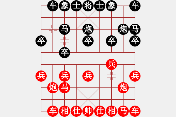 象棋棋谱图片：队长VS小李（让两先2） - 步数：10 