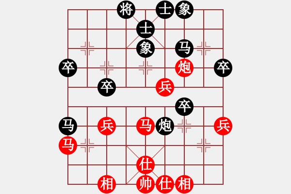 象棋棋譜圖片：中炮三兵對(duì)屏風(fēng)馬左炮封車分析 - 步數(shù)：40 