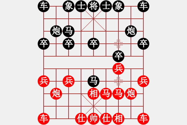 象棋棋谱图片：5--1---朱卓琳 负 王 -莹---马八进六 马2进3 - 步数：10 