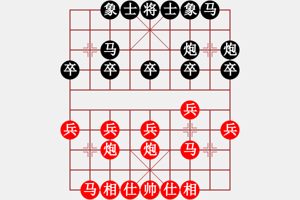 象棋棋譜圖片：上海市象棋協(xié)會(huì)隊(duì) 宇詩(shī)琪 勝 天宸啟樺北京隊(duì) 顧韶音 - 步數(shù)：20 