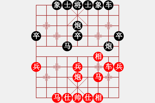 象棋棋譜圖片：進(jìn)馬局對卒7進(jìn)1之炮2平7炮7平5 - 步數(shù)：33 