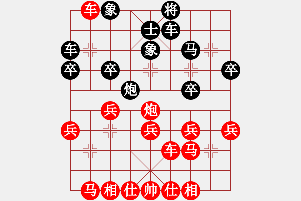 象棋棋譜圖片：五六炮進(jìn)七兵對(duì)屏風(fēng)馬（QQ業(yè)五升業(yè)六評(píng)測(cè)）紅勝 - 步數(shù)：40 