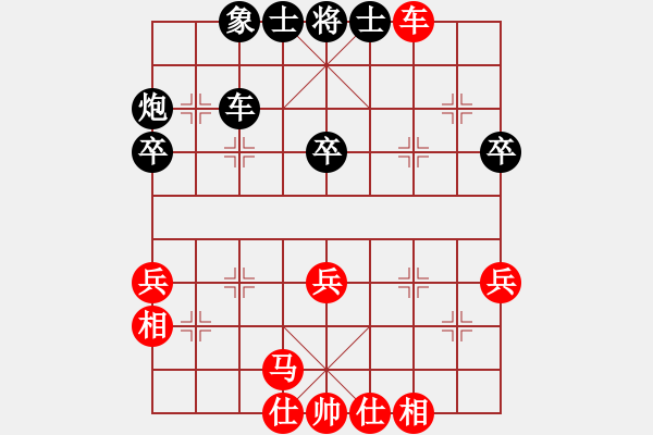 象棋棋譜圖片：2006年弈天迪瀾杯聯(lián)賽第七輪：名劍之老手(6段)-和-聽(tīng)雨軒蘇姑(9級(jí)) - 步數(shù)：45 