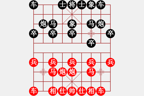 象棋棋譜圖片：《學(xué)習(xí)大師后手》屏風(fēng)馬進(jìn)7卒右炮巡河破五六炮左車巡河兌三兵 - 步數(shù)：10 