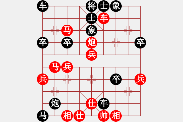 象棋棋譜圖片：<strong><font color FF0000 >中炮< font>< strong>過河 - 步數(shù)：40 