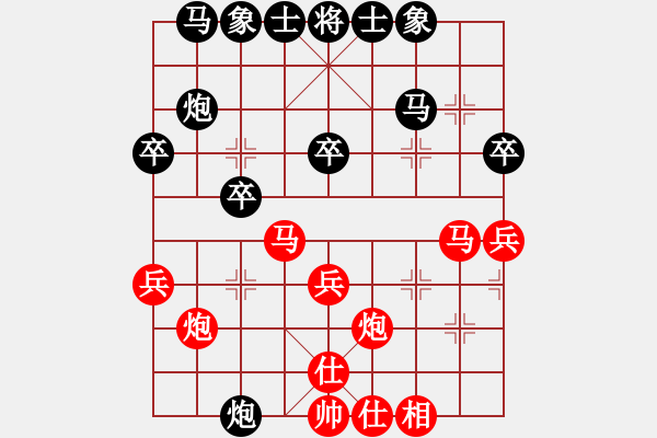 象棋棋譜圖片：luoguoxin勝ledayong-士角炮對(duì)進(jìn)7卒20201127 - 步數(shù)：30 