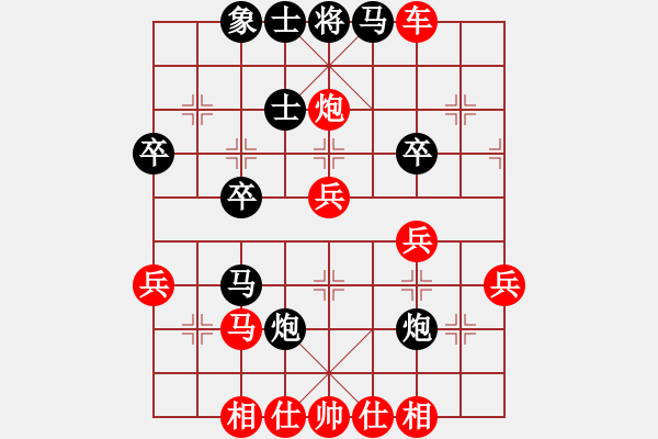 象棋棋譜圖片：棋盤之戰(zhàn)神(3段)-勝-旋風騎士(2段)五八炮對反宮馬 - 步數(shù)：40 