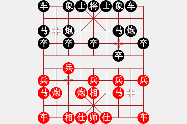 象棋棋谱图片：万清华[神1-1] 先胜 张树林[神1-1]  - 步数：10 