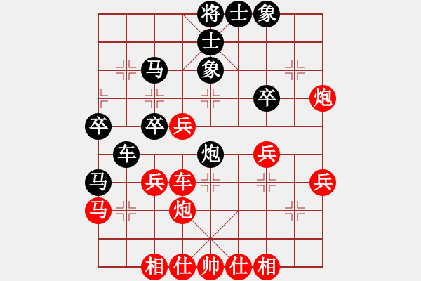 象棋棋譜圖片：中炮三兵飛馬奔槽對(duì)補(bǔ)右士分析 - 步數(shù)：40 