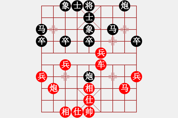 象棋棋譜圖片：坐失良機(jī) 出車挨打：智者無敵 [紅] -VS- 偏鋒炮王[黑] - 步數(shù)：40 