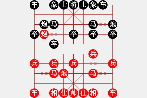 象棋棋譜圖片：Qua Cung Phao - 步數(shù)：10 