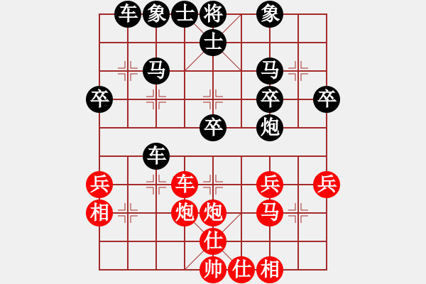 象棋棋譜圖片：龍行弈林(人王)-負(fù)-長江一號(人王)順炮橫車對直車 - 步數(shù)：30 