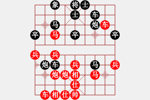 象棋棋譜圖片：五七炮對(duì)屏風(fēng)馬進(jìn)7卒黑炮2進(jìn)4紅車三進(jìn)五27 - 步數(shù)：40 