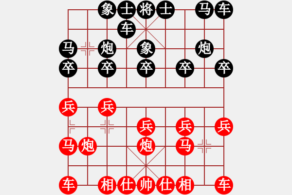 象棋棋譜圖片：葬心紅勝王應(yīng)征【仙人指路轉(zhuǎn)左中炮對(duì)卒底炮飛右象 互進(jìn)邊馬】 - 步數(shù)：10 