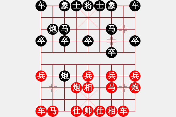 象棋棋譜圖片：逍遙六大爺紅負(fù)葬心【起馬轉(zhuǎn)邊炮對(duì)進(jìn)７卒】 - 步數(shù)：10 