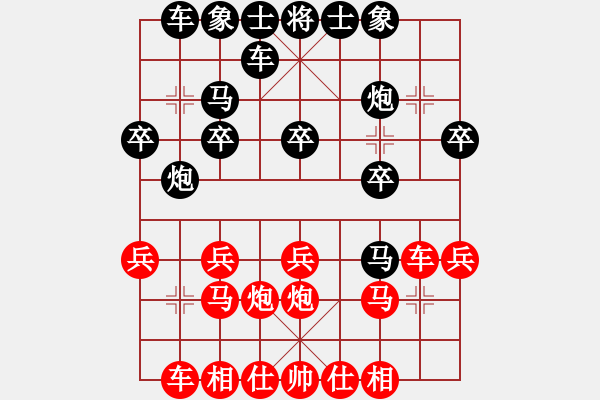 象棋棋譜圖片：路邊看下棋[272616098] -VS- 關(guān)關(guān)雎鳩[1657859523] - 步數(shù)：20 