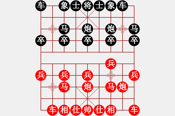 象棋棋譜圖片：卒底炮應(yīng)仙人指路轉(zhuǎn)斗順炮(旋風(fēng)12層拆棋)和棋 - 步數(shù)：10 