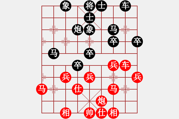 象棋棋譜圖片：五七炮進(jìn)三兵對(duì)屏風(fēng)馬實(shí)戰(zhàn) - 步數(shù)：40 