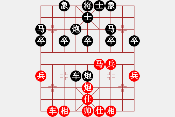 象棋棋譜圖片：2022.11.26.3五分鐘先和順炮直車正馬三兵盤河馬對(duì)邊馬橫車 - 步數(shù)：30 