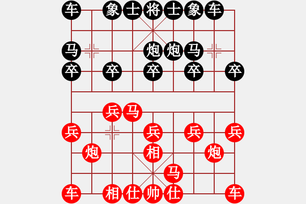 象棋棋譜圖片：1821局 E04-仙人指路對士角炮或過宮炮-天天AI選手 紅先負 小蟲引擎23層 - 步數(shù)：10 