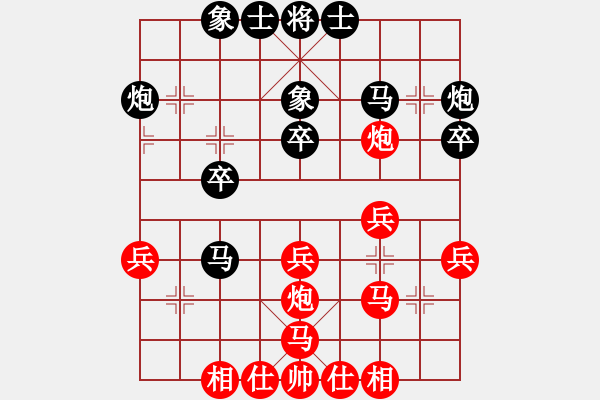 象棋棋譜圖片：小瓜(地煞)-和-棋天論劍(北斗) - 步數(shù)：30 