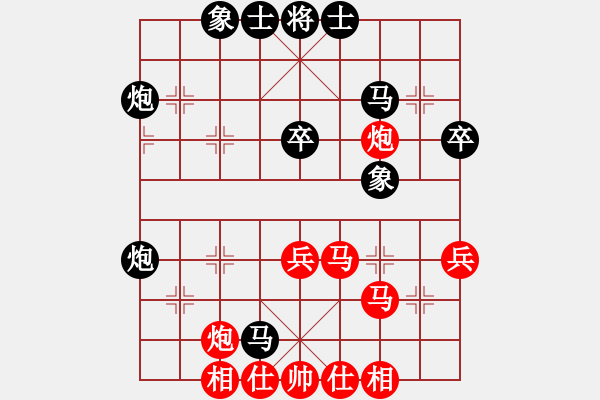 象棋棋譜圖片：小瓜(地煞)-和-棋天論劍(北斗) - 步數(shù)：40 