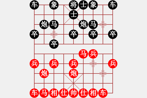 象棋棋谱图片：渔夫(3级)-胜-很爱象棋(初级) - 步数：10 