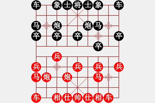 象棋棋谱图片：孙浩宇[9-1] 先和 姜树九[8-1] 过宫炮 - 步数：10 