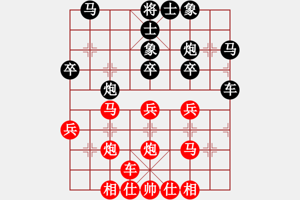 象棋棋譜圖片：橫才俊儒[292832991] -VS- 王者絕非偶然[2558242018] - 步數(shù)：30 