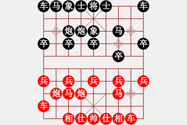 象棋棋譜圖片：過(guò)宮炮對(duì)黑7路卒左過(guò)宮炮（基本格式） - 步數(shù)：10 