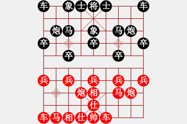 象棋棋譜圖片：︶ㄣNOS火箭[紅] -VS- 負(fù)分太后 魚(yú)[黑] - 步數(shù)：10 