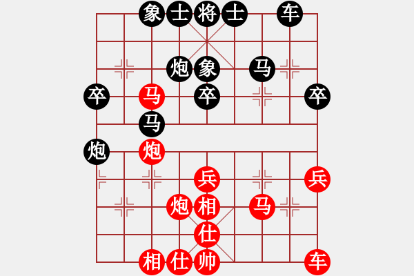 象棋棋谱图片：男子乙组第3轮14 广东张学潮 先和 吉林刘龙 - 步数：40 