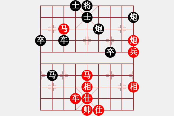 象棋棋譜圖片：大師對局地區(qū)級 A62 過宮炮對橫車（橫車過宮）之2紅連中相 紅方巡河車左正馬進(jìn)七兵 黑車4進(jìn)5 變 - 步數(shù)：80 