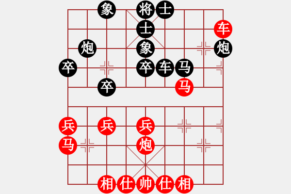 象棋棋譜圖片：撫順小面瓜(1段)-和-許三妹(3段) - 步數(shù)：40 