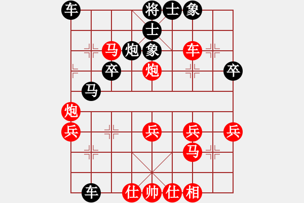 象棋棋譜圖片：順炮（W2）75順炮直車 巡河炮 上馬打車 棄車一換二絕殺 中炮將 炮打象悶宮 吃象悶宮 順炮直車左 - 步數(shù)：30 