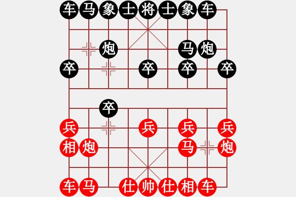 象棋棋譜圖片：華山小菜鳥(9r)-勝-heyifan(初級)仙人指路對卒底炮 - 步數(shù)：10 