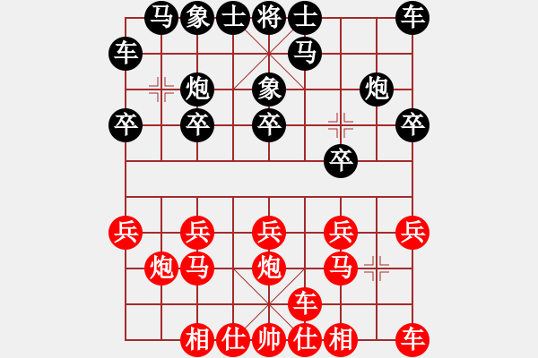 象棋棋譜圖片：中炮局（紅勝） - 步數(shù)：10 