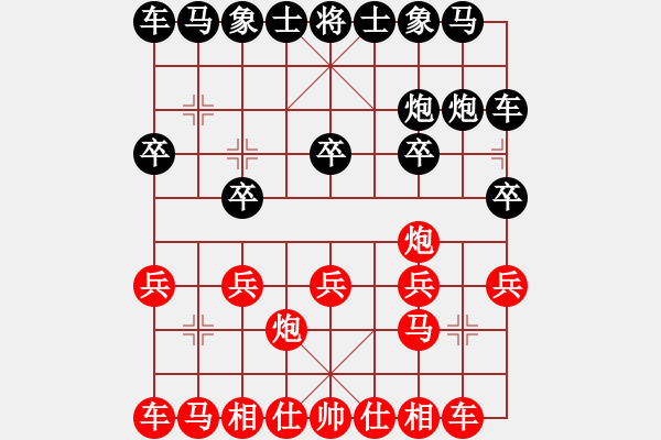 象棋棋譜圖片：過宮炮對黑3路卒右中炮（旋風(fēng)V7.0拆棋）和棋 - 步數(shù)：10 