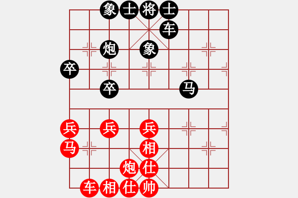 象棋棋譜圖片：過宮炮對黑3路卒右中炮（旋風(fēng)V7.0拆棋）和棋 - 步數(shù)：40 