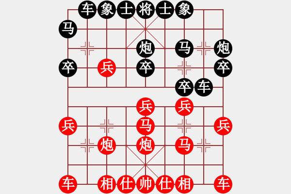 象棋棋譜圖片：中炮進(jìn)七兵對(duì)左三步虎騎河車轉(zhuǎn)列炮  紅進(jìn)中兵  蝴蝶瓦大會(huì)(3段)-勝-虎弟(3段) - 步數(shù)：20 