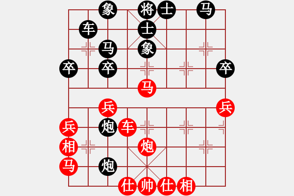 象棋棋譜圖片：無吻冷情(天帝)-和-冰上談兵(人王) - 步數：53 