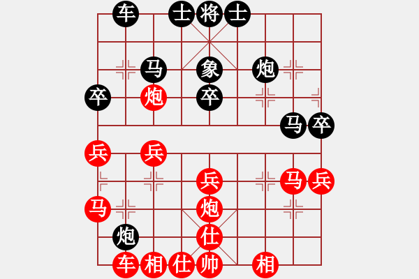 象棋棋譜圖片：五七炮對(duì)屏風(fēng)馬進(jìn)7卒黑炮2進(jìn)4紅車(chē)三進(jìn)五18 - 步數(shù)：40 