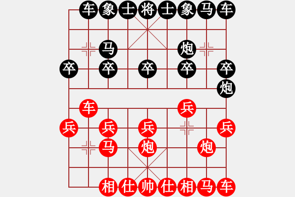 象棋棋譜圖片：[金]蓮花棋士[紅] -VS- 老手 [黑] - 步數(shù)：10 