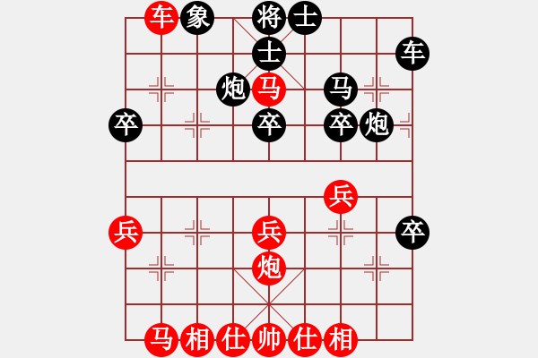 象棋棋譜圖片：樺[紅] -VS- 惜福寶貝兔[黑] - 步數(shù)：40 