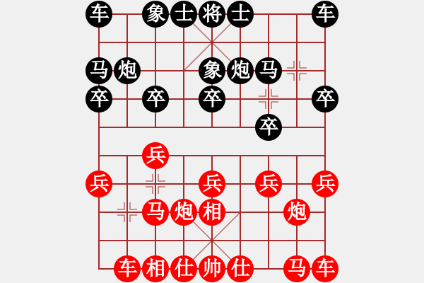 象棋棋譜圖片：木頭人[紅] -VS- 負(fù)分太后 魚[黑] - 步數(shù)：10 